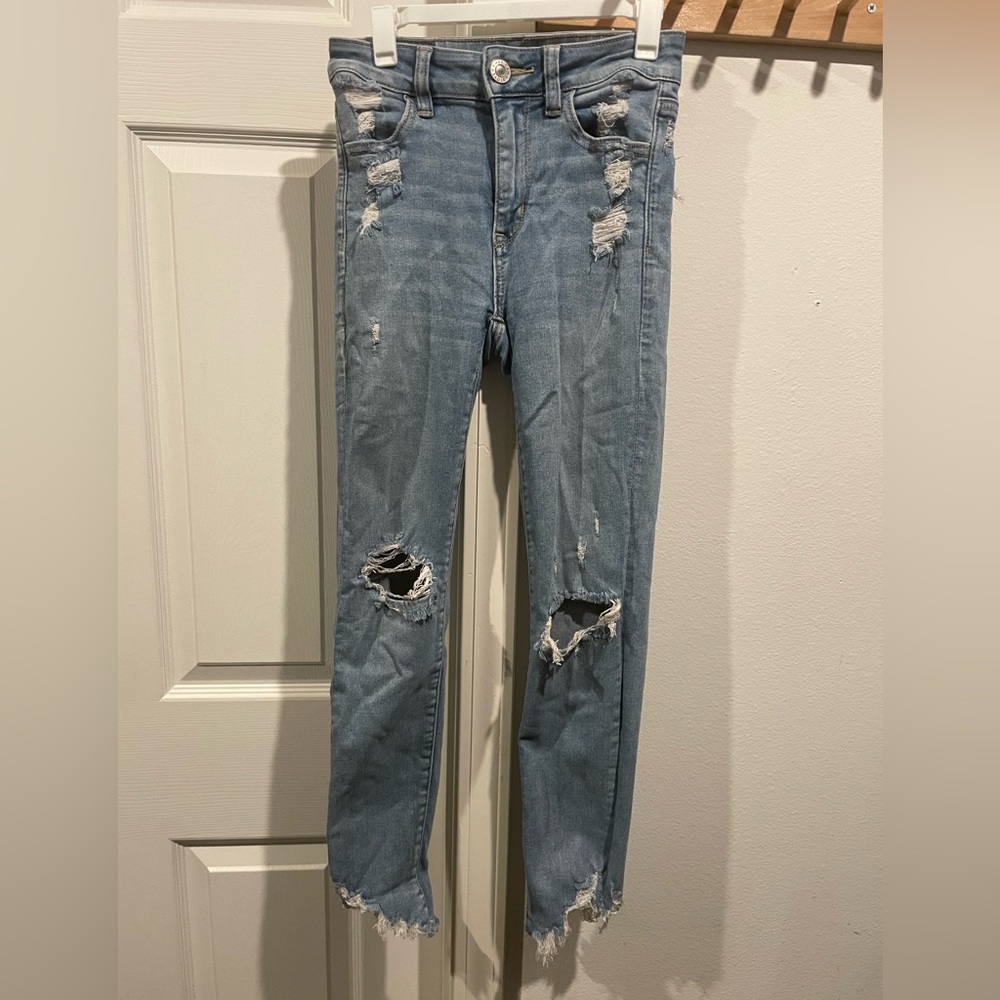American Eagle jeans women’s size 0 next level stretch hi-rise legging crop cl